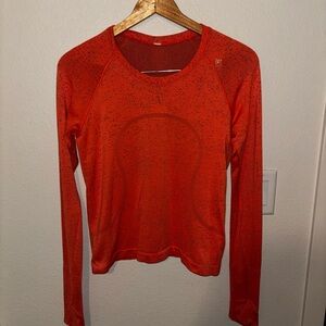 Women's Lululemon Orange Long Sleeve Top